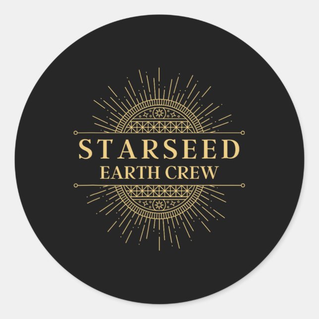 Sticker Rond Starseed Earth Crew New Age Lightworker  (Devant)