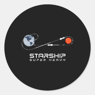 Sticker Rond Starship Super Heavy Mars Space Exploration Raptor
