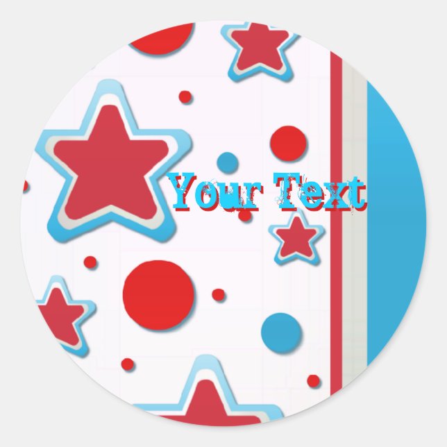 Sticker Rond StarsNstripes_ Grande, 3 pouces (feuille de 6) (Devant)
