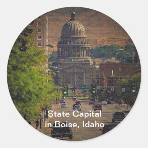 Sticker Rond State Capital in Boise, Idaho