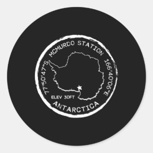 Sticker Rond Station de Mcmurdo Tampon de passeport Antarctique