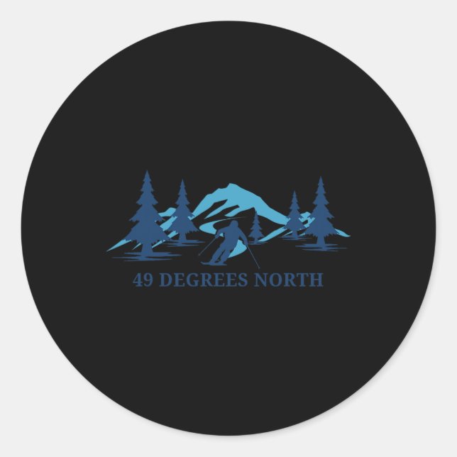 Sticker Rond Station de ski 49 Degrees North Washington Ski (Devant)