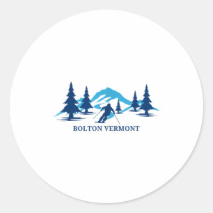 Sticker Rond station de ski bolton vermont skieur ski