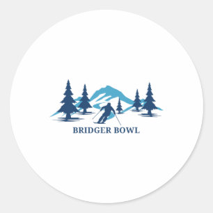 Sticker Rond Station de ski Bridger Bowl Montana Ski Skieur