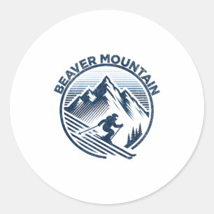 Sticker Rond Station de ski de Beaver mountain utah ski resort 