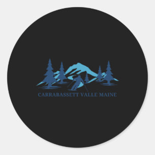 Sticker Rond Station de ski de Carrabett Valley Maine Skieur Sk
