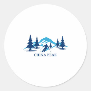 Sticker Rond station de ski de crête de Chine en Californie ski