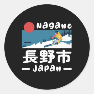 Sticker Rond Station de ski de Nagano Japon Ski Alpes japonaise