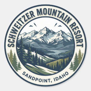 Sticker Rond Station de ski de Schweitzer USA