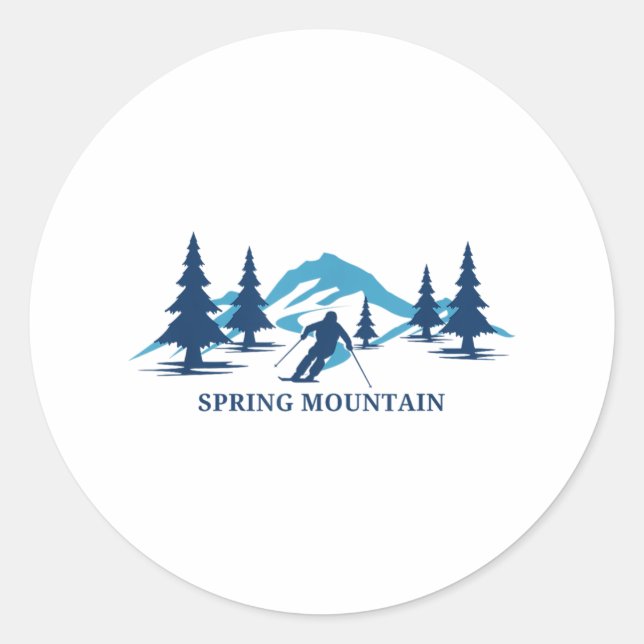 Sticker Rond Station de ski de Spring Mountain Pennsylvania Ski (Devant)