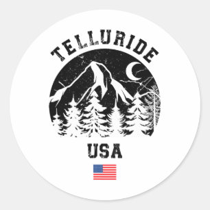 Sticker Rond Station de ski de Telluride Colorado Ski alpin Ame