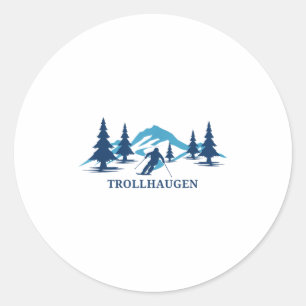 Sticker Rond Station de ski de Trollhaugen Wisconsin Ski de ski