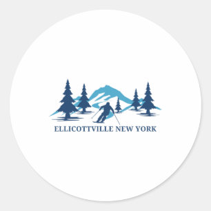 Sticker Rond Station de ski d'Ellicottville New York Ski Ski Sk
