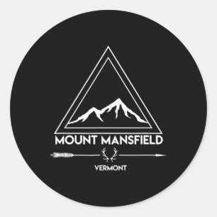 Sticker Rond Station de ski du Mont Mansfield Vermont Snowboard