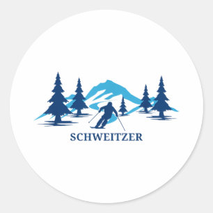 Sticker Rond station de ski idaho schweitzer skieur ski 