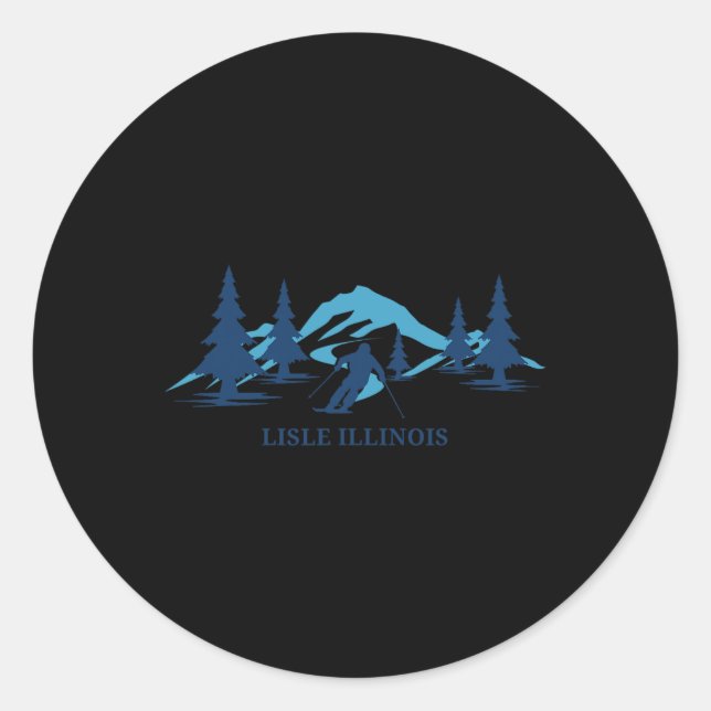 Sticker Rond Station de ski Lisle Illinois Ski (Devant)