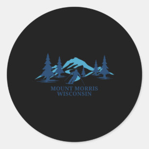 Sticker Rond Station de ski Mount Morris Wisconsin Skieur Ski 