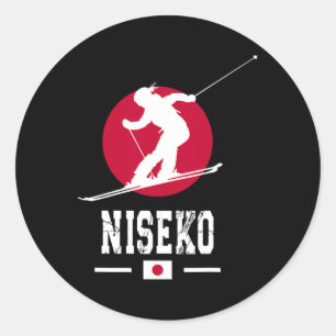 Sticker Rond Station de ski Niseko Station de ski Japon Hokkaid