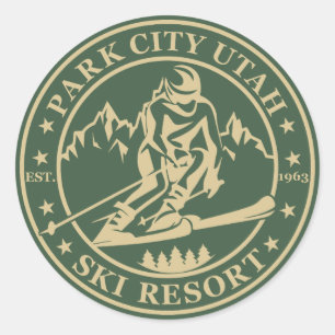 Sticker Rond Station de ski Park city Utah