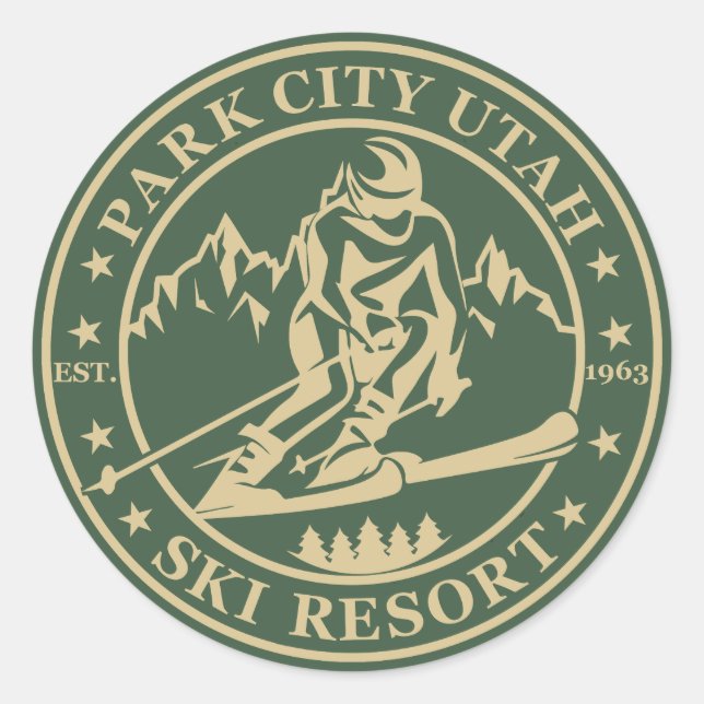 Sticker Rond Station de ski Park city Utah (Devant)