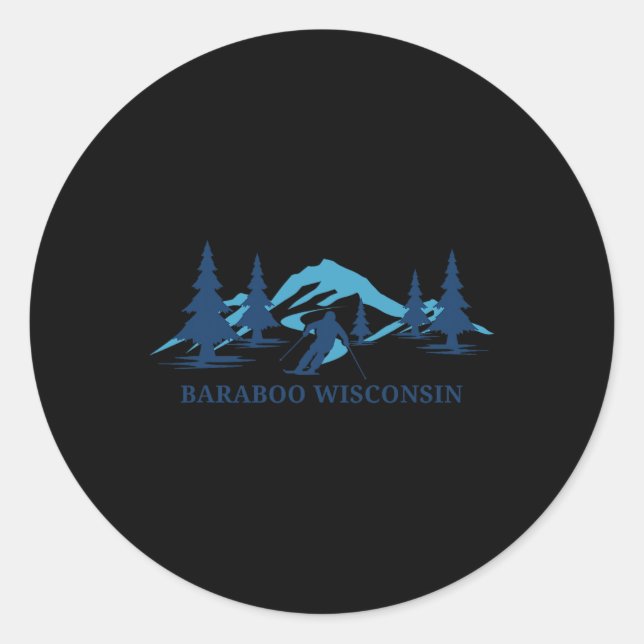 Sticker Rond Station de ski Raboo Wisconsin Ski (Devant)