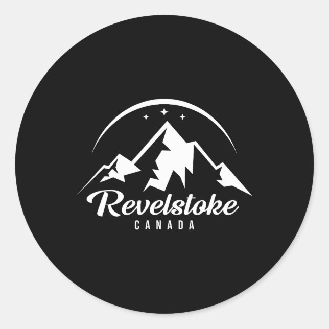 Sticker Rond Station de ski Revelstoke Canada Ski Snowboard (Devant)