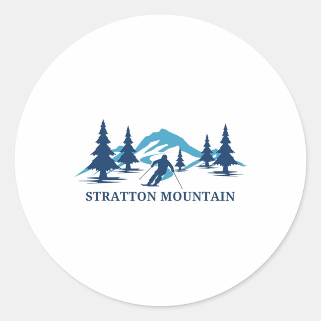Sticker Rond Station de ski Stratton Mountain Vermont Ski Skieu (Devant)
