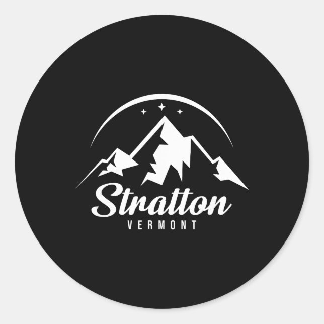 Sticker Rond Station de ski Stratton Vermont Ski Snowboard  (Devant)