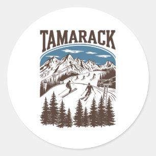 Sticker Rond Station de ski Tamarack Idaho Ski Ski