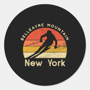 Sticker Rond Station de ski vintage Belleayre Mountain New York