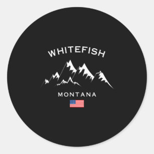 Sticker Rond Station de ski Whitefish Montana Montagnes Rocheus