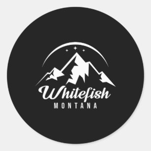 Sticker Rond Station de ski Whitefish Montana Ski Snowboard