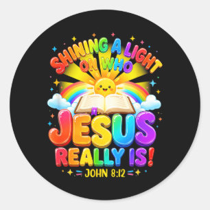 Sticker Rond Station d'illumination éclairant qui est Jésus