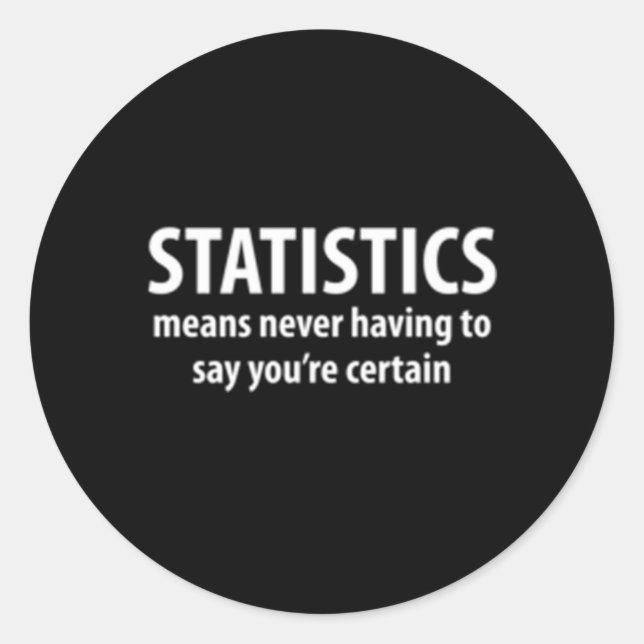Sticker Rond Statistique Geek des sciences mathématiques (Devant)