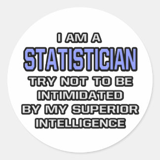 Sticker Rond Statistique plaisantant ... Intelligence supérieur