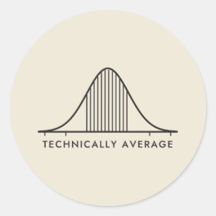 Sticker Rond Statistiques de courbe en cloche techniquement moy