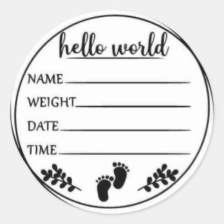 Sticker Rond Statistiques de naissance vierges