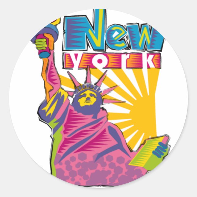 Sticker Rond Statue de la Liberté (Devant)