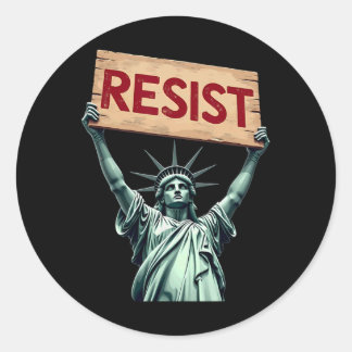 Sticker Rond Statue De La Liberté 4 juillet Patriotique Résiste