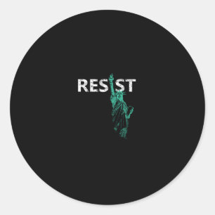 Sticker Rond Statue De La Liberté En Perte Résiste