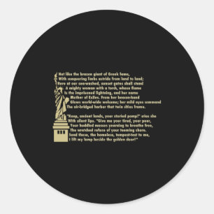 Sticker Rond Statue de la Liberté Nouveau Colosse Émouvant Patr