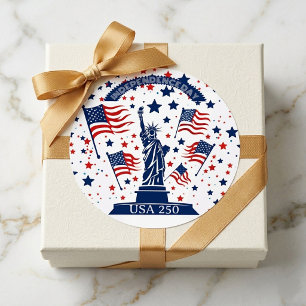 Sticker Rond Statue de la Liberté pour le 250e anniversaire de