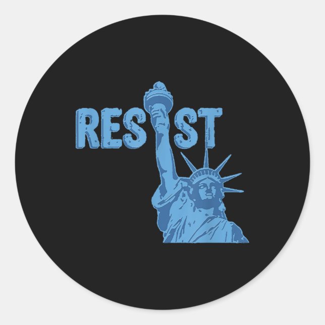 Sticker Rond Statue De La Liberté Résiste Graphique #Résister A (Devant)