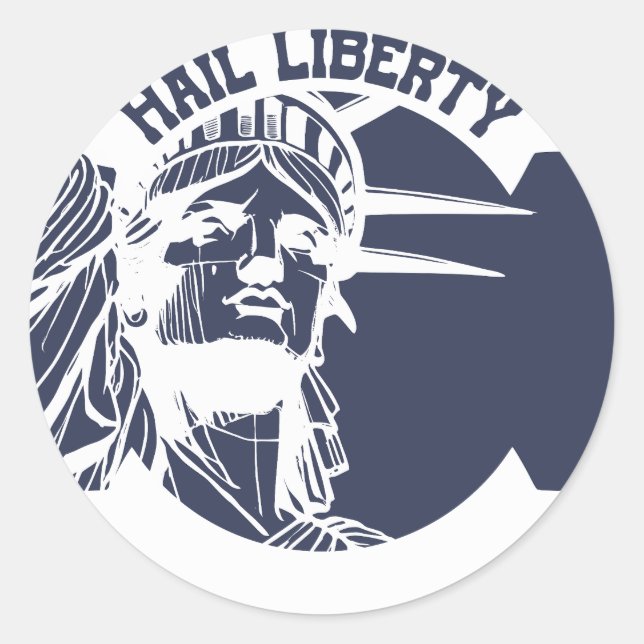 Sticker Rond Statue de la Liberté Vive la Liberté (Devant)