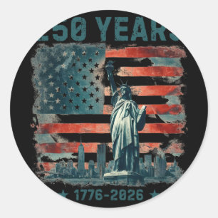 Sticker Rond Statue de l'anniversaire des 250 ans de l'Amérique