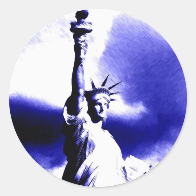 Sticker Rond Statue de Liberty Pop Art (Devant)