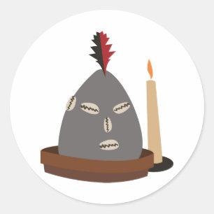 Sticker Rond Statue d'Elegua