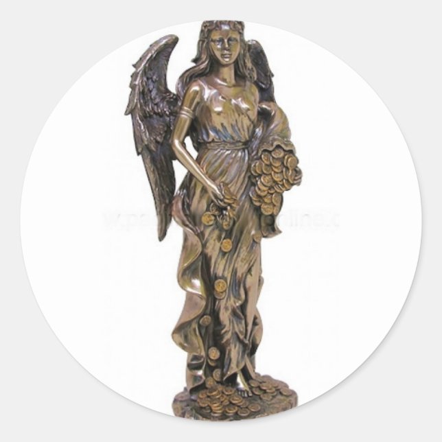STICKER ROND STATUE GREEK LADY FORTUNA (Devant)