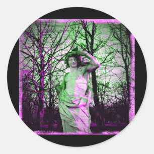 Sticker Rond Statue grunge du Jardin des Tuileries