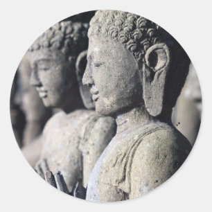 Sticker Rond Statues de Bouddha en pierre